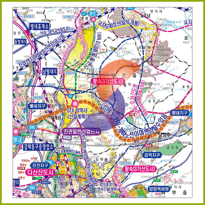 경기북부권 개발계획도 [양면코팅 종이]