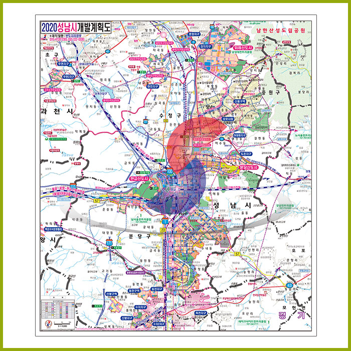 성남시 개발계획도 [양면코팅 종이]