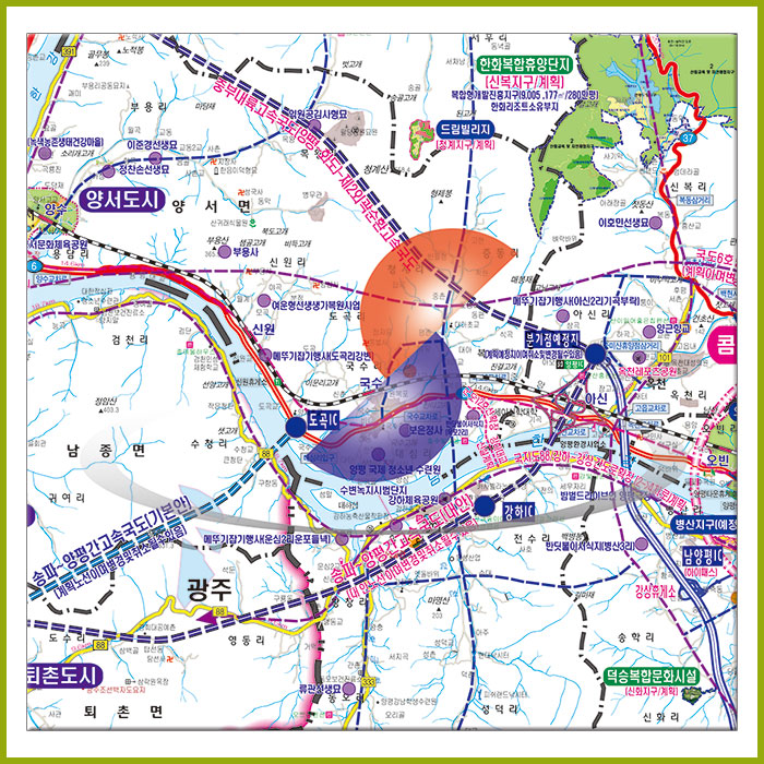 양평군 개발계획도 [ 롤스크린 / 大 ]