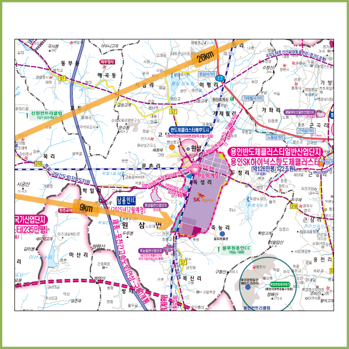 용인시 개발계획도  [양면코팅 종이]