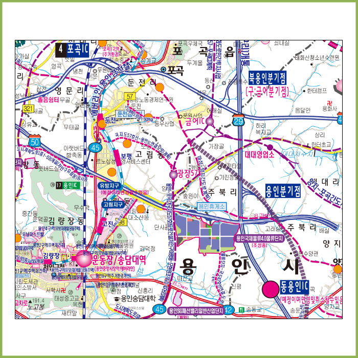 용인시 개발계획도  [양면코팅 종이]