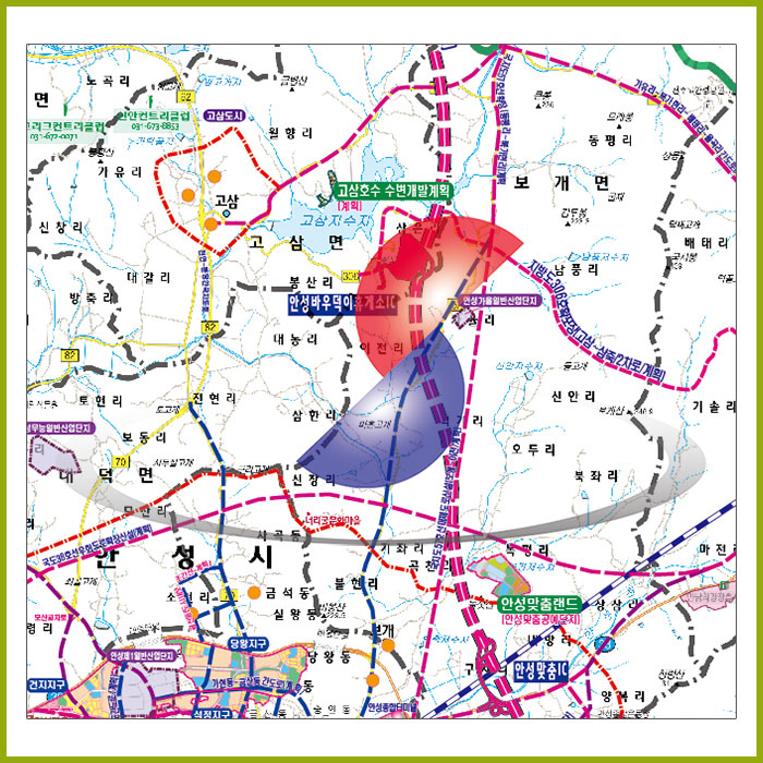 경기남부권 개발계획도 [양면코팅 종이]