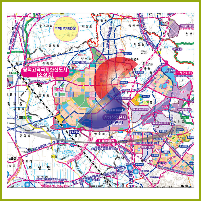 경기남부권 개발계획도 [양면코팅 종이]