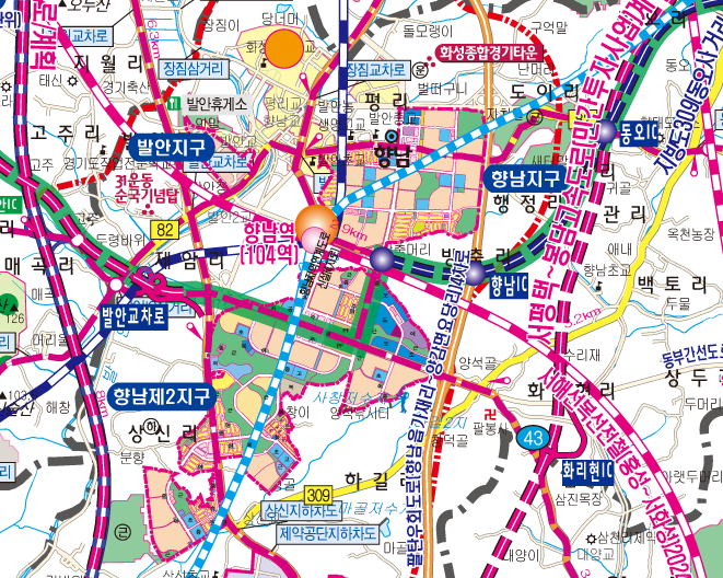 2040화성권 개발계획도 [양면코팅 종이]