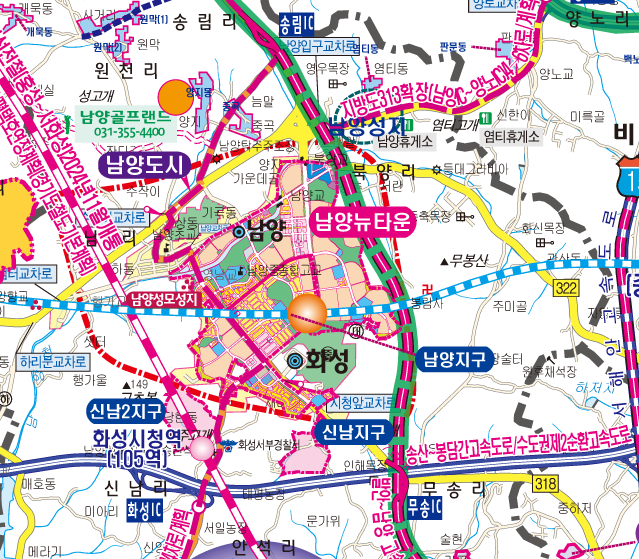 2040화성권 개발계획도  [ 롤스크린/ 大 ]