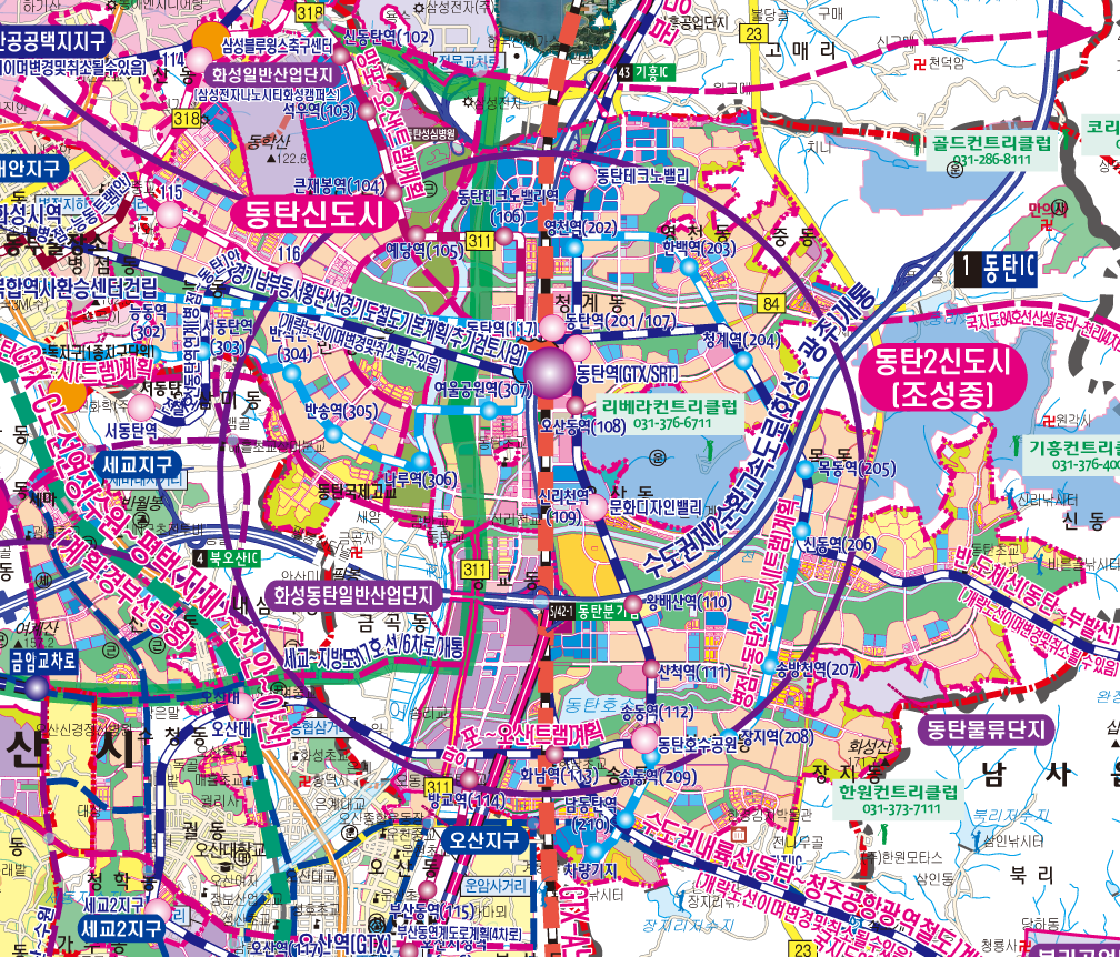 2040화성권 개발계획도  [ 롤스크린/ 大 ]