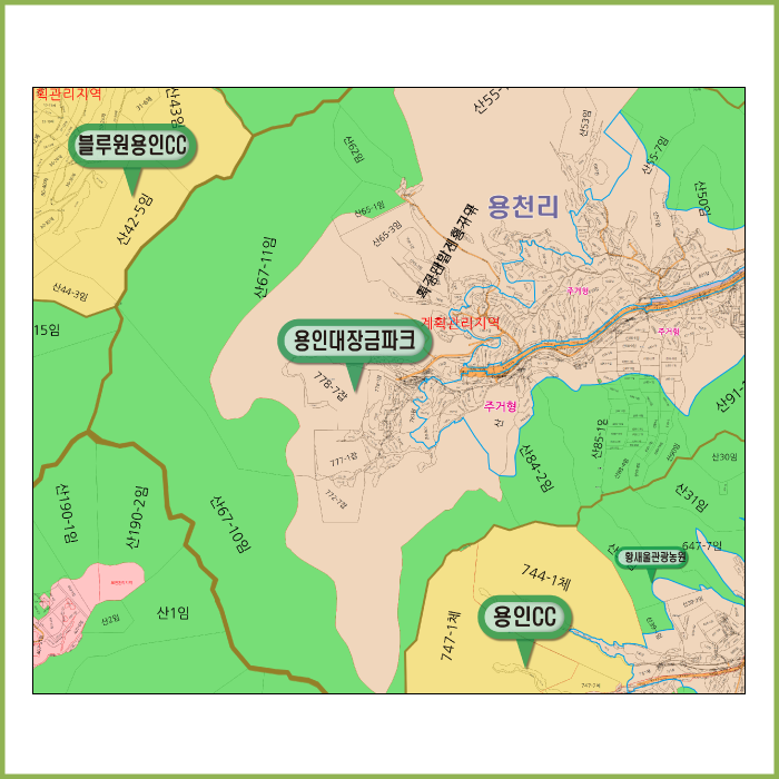 용인SK하이닉스 반도체클러스터 지번현황도 [롤스크린] 300cm×273cm