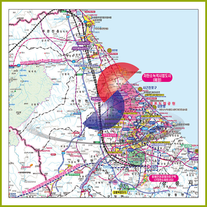강원도종합 개발계획도 [ 롤스크린 / 大 ]