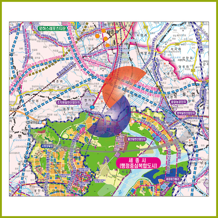 세종특별자치시 개발계획도 [ 롤스크린 / 大 ]