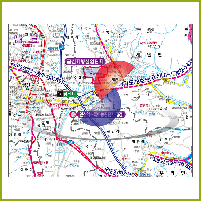 금산군 개발계획도  [양면코팅 종이]