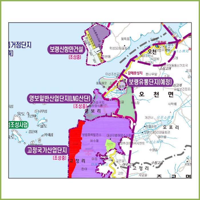 보령시 개발계획도 [ 롤스크린 / 大 ]