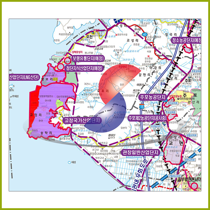 보령시 개발계획도 [ 롤스크린 / 大 ]