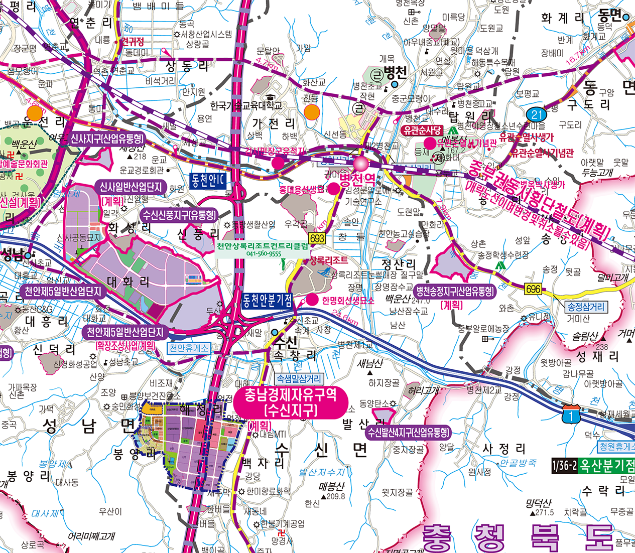 2035천안2040아산 개발계획도 [ 족자 ]