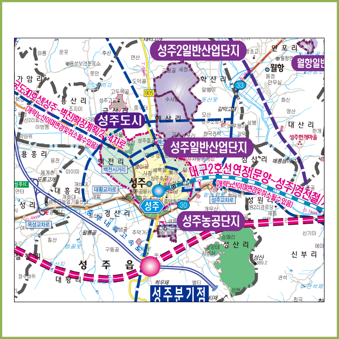 성주군 개발계획도 [ 롤스크린 / 大 ]