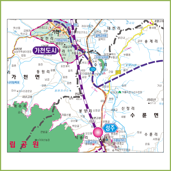 성주군 개발계획도 [ 롤스크린 / 大 ]
