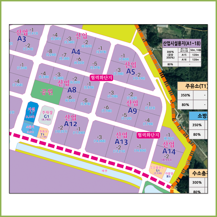 용인SK하이닉스반도체클러스터(토지이용계획도)[가로125㎝ X 세로168㎝ 현수막롤스크린]