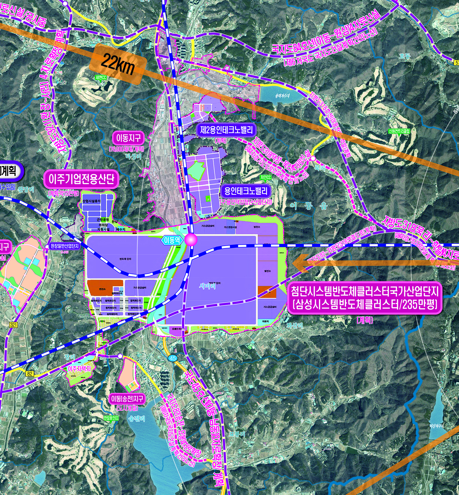 용인시광역권개발계획구상도 [롤스크린] 300cm&times;264cm