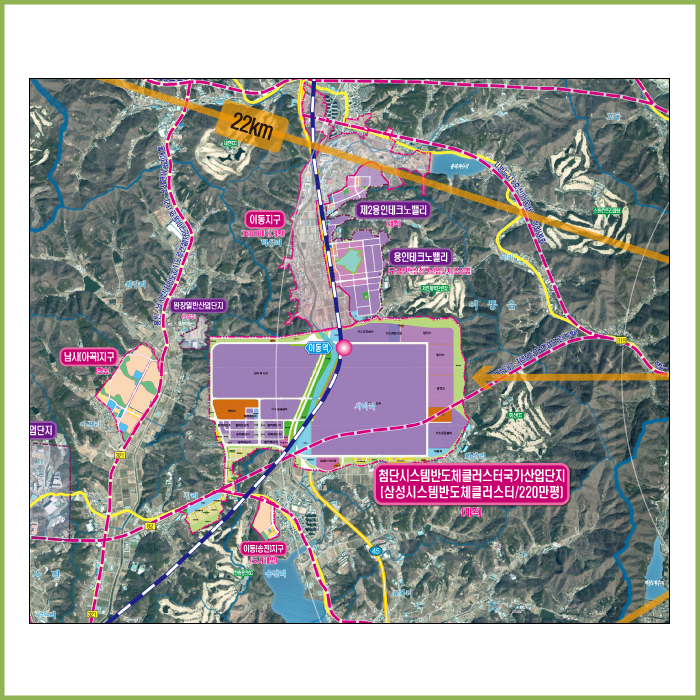 2035용인시광역권개발계획구상도 [롤스크린] 300cm×264cm