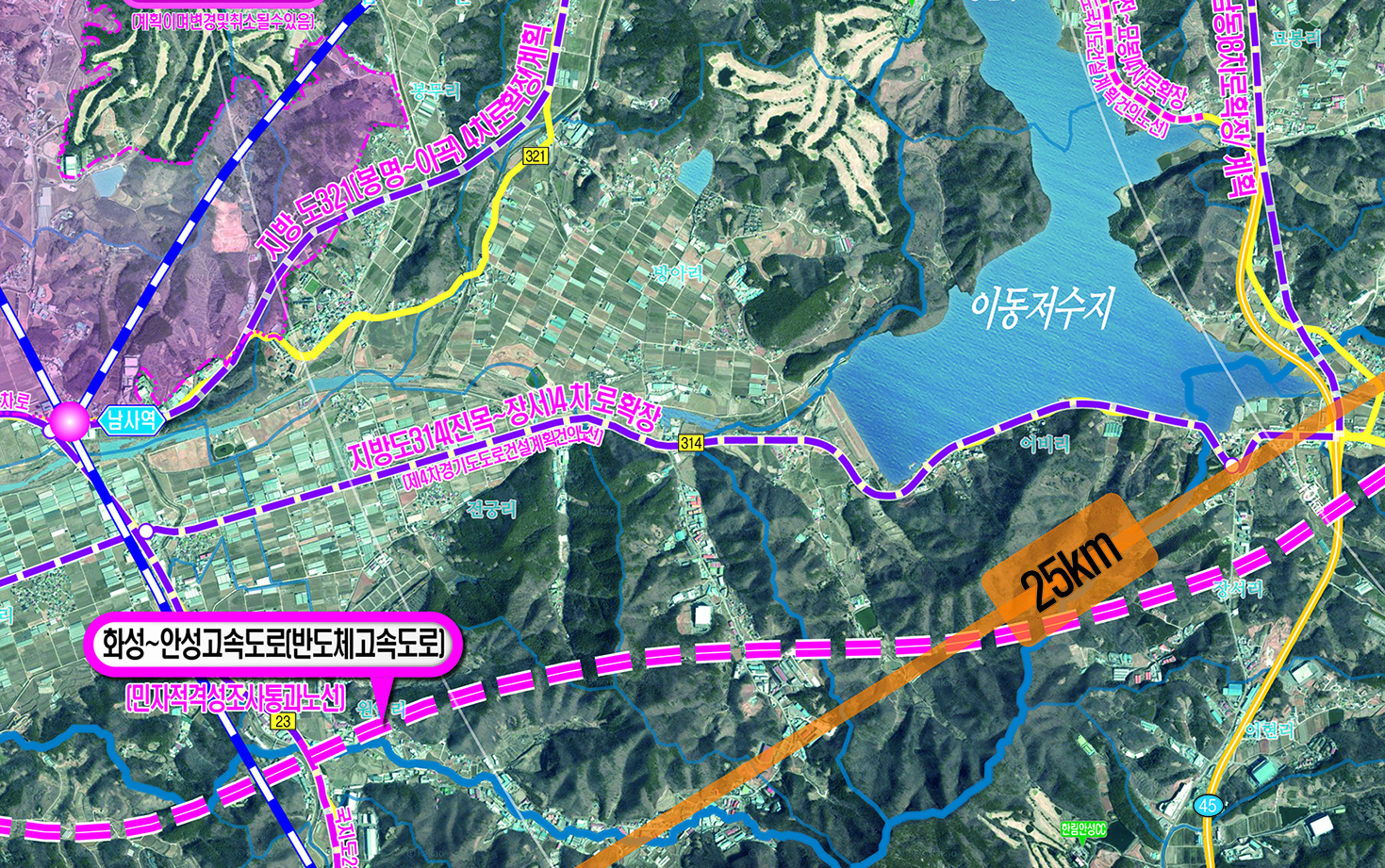 용인시광역권개발계획구상도 [롤스크린] 300cm&times;264cm